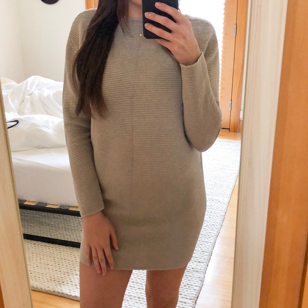 WILFRED tan sweater dress